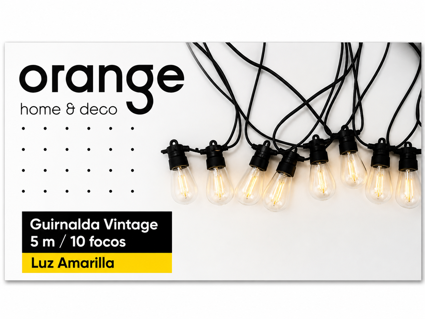 Guirnalda Vintage 5 Metros – 10 Focos Luz Cálida - 4