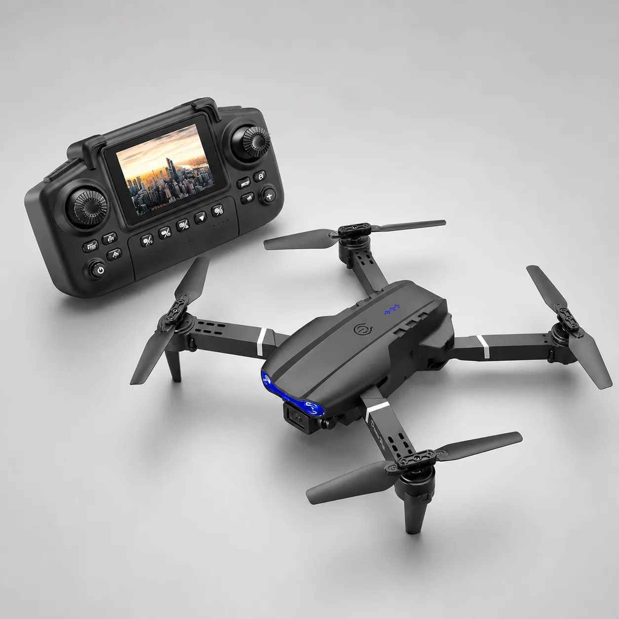 Drone Plegable E99 Pro con Cámara 1080P, Pantalla en Control y 2 Baterías - 2