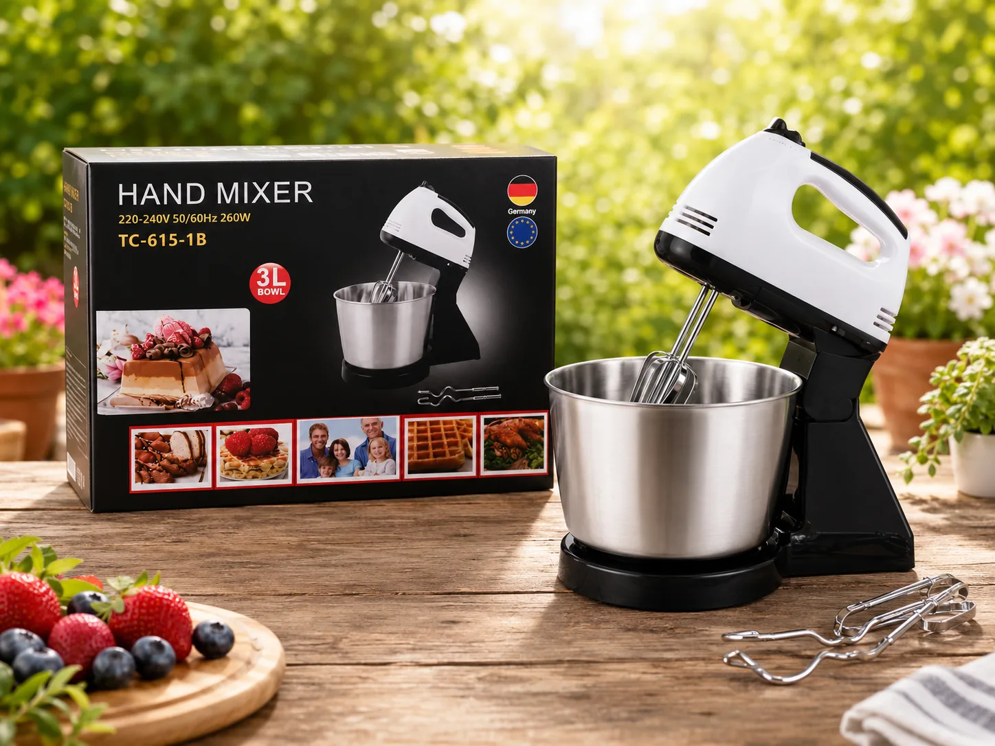 Batidora de pedestal y mano 3L 260W con 7 velocidades - 3