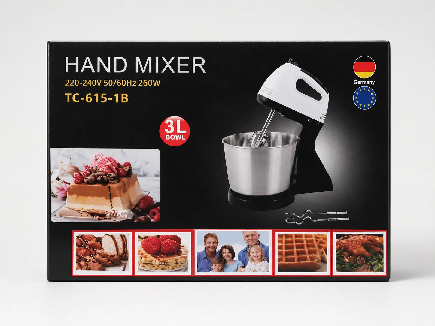 Batidora de pedestal y mano 3L 260W con 7 velocidades - 5