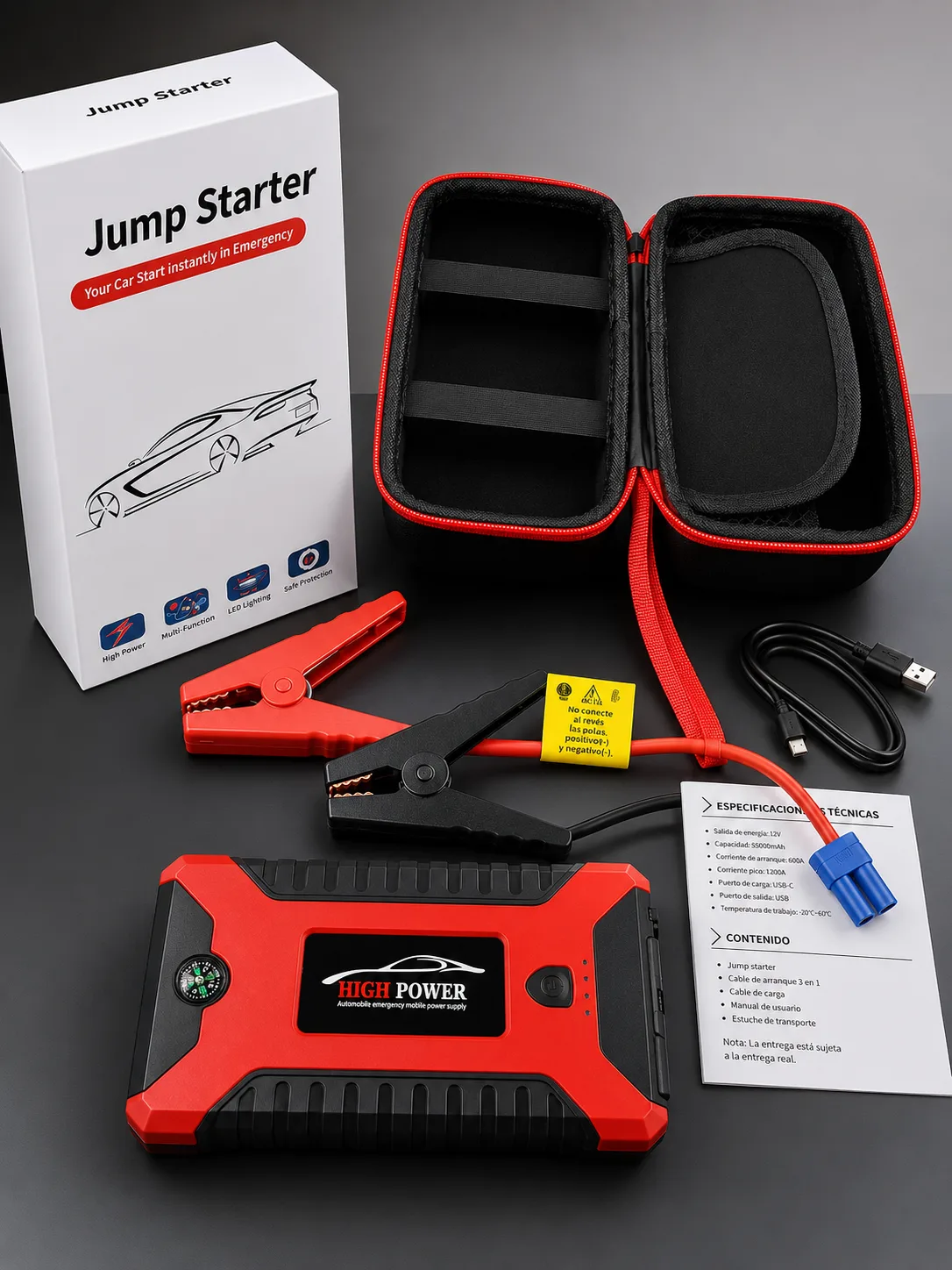 Arrancador de Batería Ventimaku 12V para Autos hasta 2.0 con USB - 4