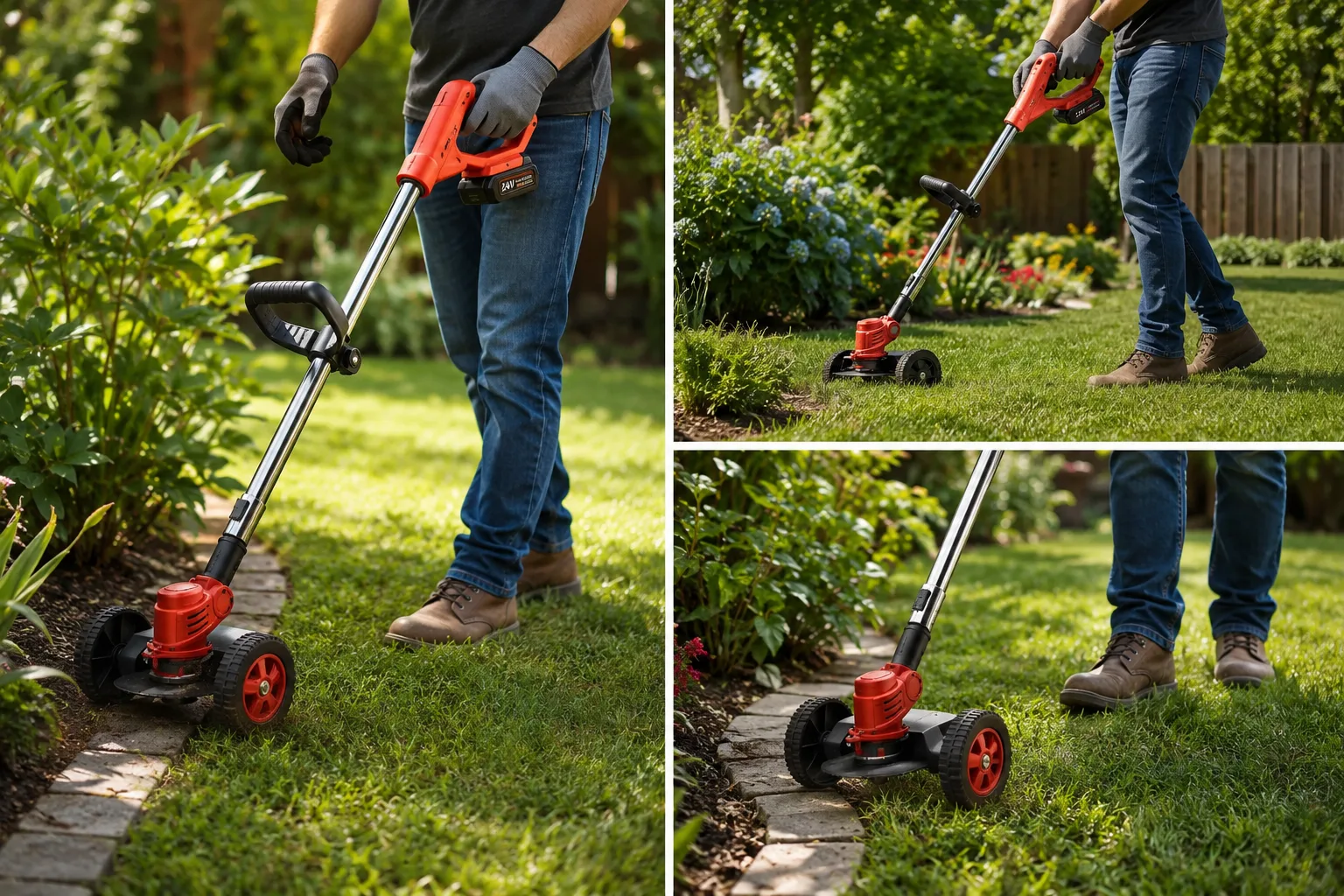 Cortadora de césped inalámbrica 24V 650W con ruedas - 2
