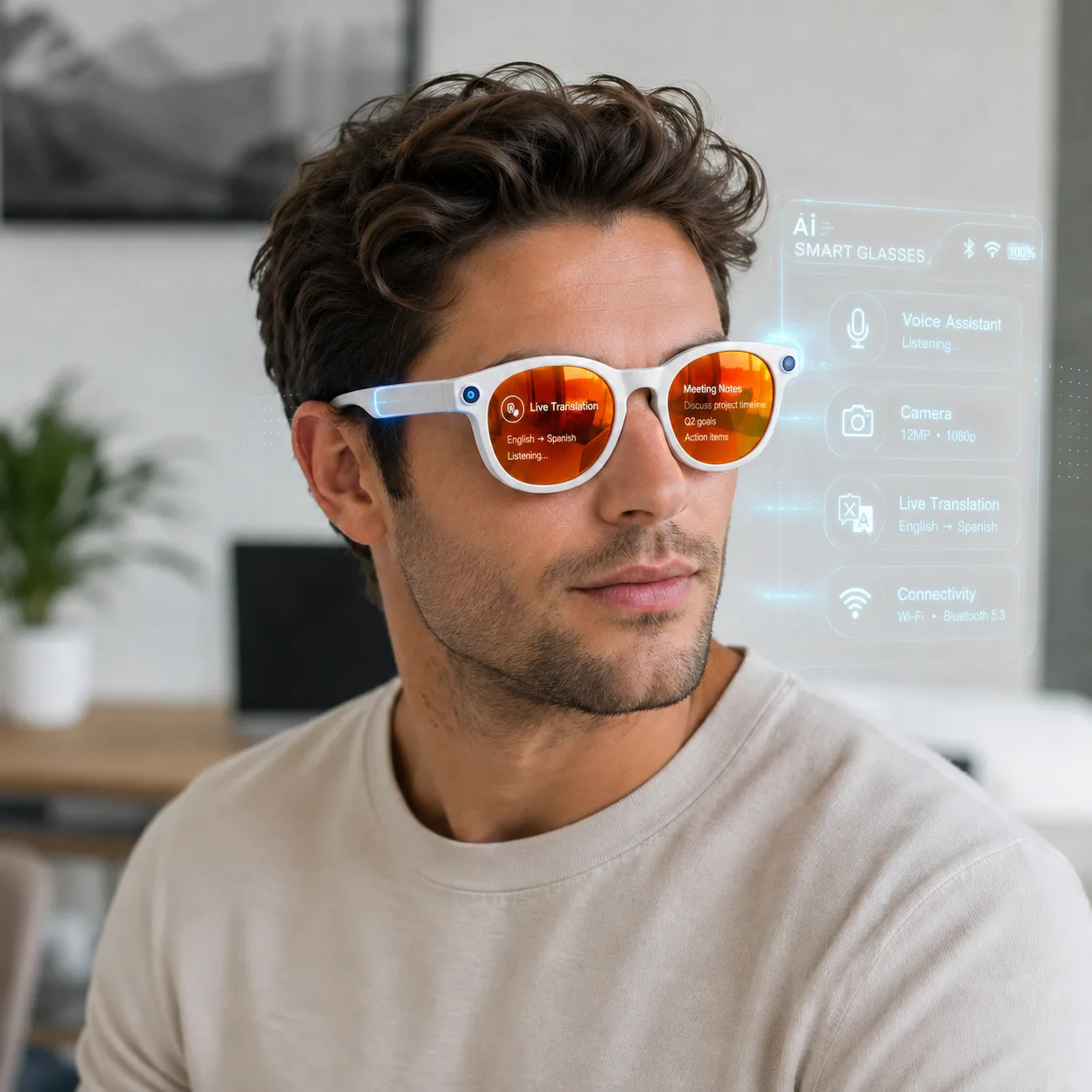 Gafas inteligentes con AI, cámara 1080P y llamadas Bluetooth - 2