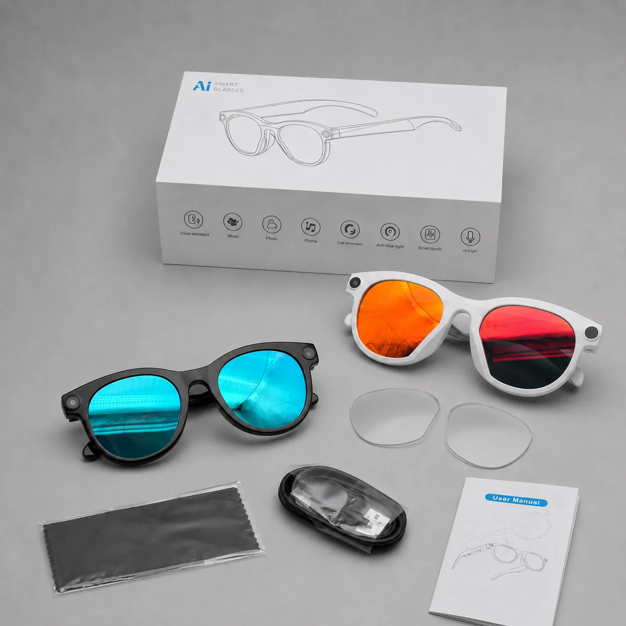 Gafas inteligentes con AI, cámara 1080P y llamadas Bluetooth - 4